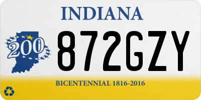 IN license plate 872GZY
