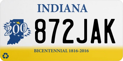 IN license plate 872JAK