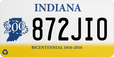 IN license plate 872JIO