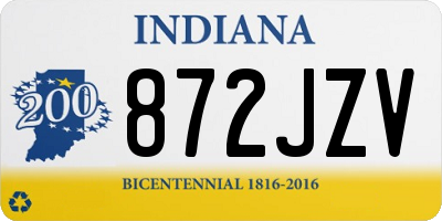IN license plate 872JZV