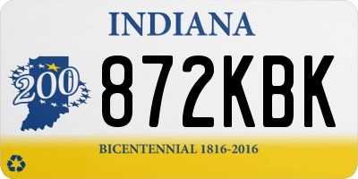 IN license plate 872KBK