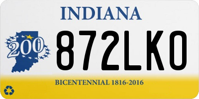 IN license plate 872LKO