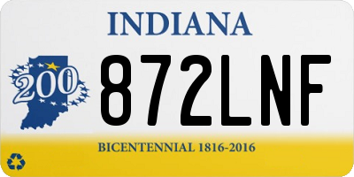 IN license plate 872LNF