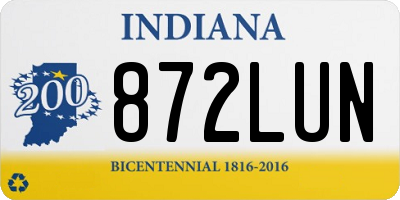 IN license plate 872LUN