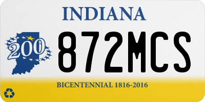IN license plate 872MCS