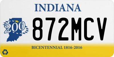 IN license plate 872MCV