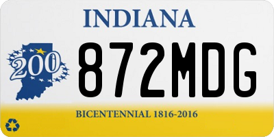 IN license plate 872MDG