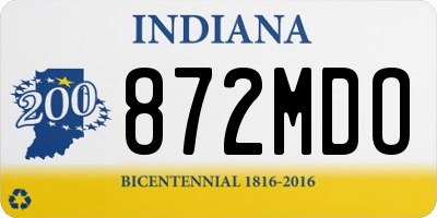 IN license plate 872MDO