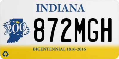 IN license plate 872MGH