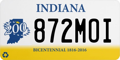 IN license plate 872MOI