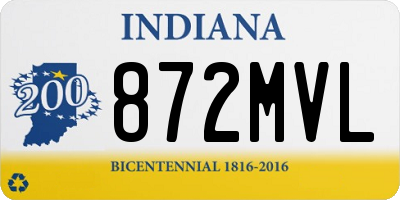 IN license plate 872MVL