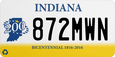 IN license plate 872MWN