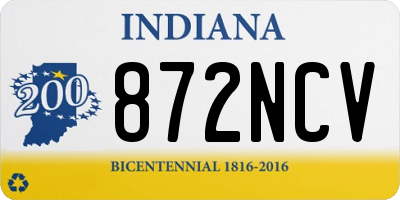 IN license plate 872NCV