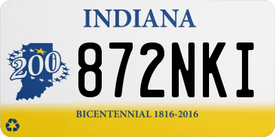 IN license plate 872NKI