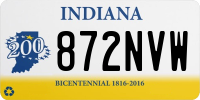 IN license plate 872NVW