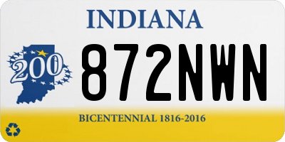 IN license plate 872NWN