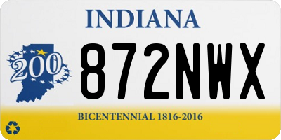 IN license plate 872NWX