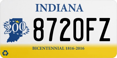 IN license plate 872OFZ