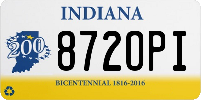 IN license plate 872OPI