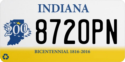 IN license plate 872OPN