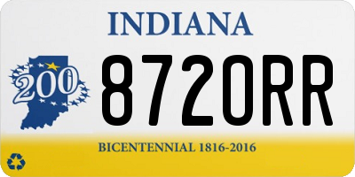 IN license plate 872ORR