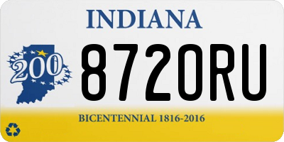 IN license plate 872ORU