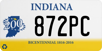IN license plate 872PC