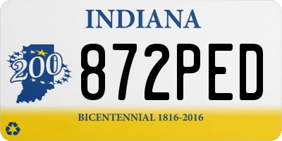 IN license plate 872PED
