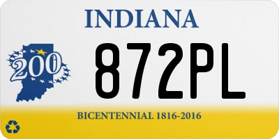 IN license plate 872PL