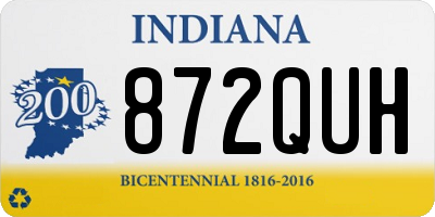 IN license plate 872QUH