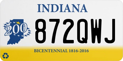 IN license plate 872QWJ