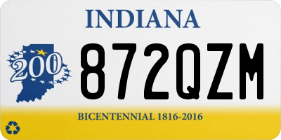IN license plate 872QZM