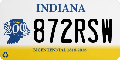 IN license plate 872RSW