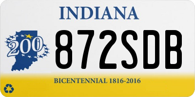 IN license plate 872SDB