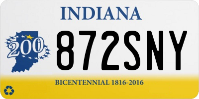 IN license plate 872SNY