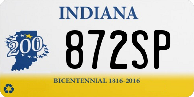 IN license plate 872SP