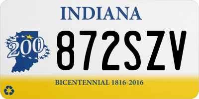 IN license plate 872SZV