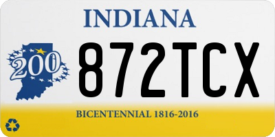 IN license plate 872TCX