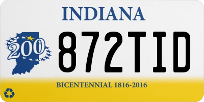 IN license plate 872TID