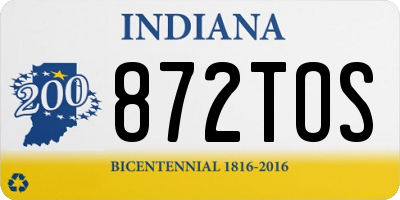 IN license plate 872TOS