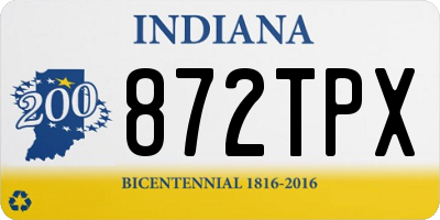IN license plate 872TPX