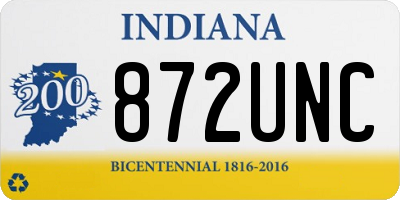 IN license plate 872UNC