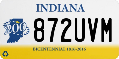 IN license plate 872UVM
