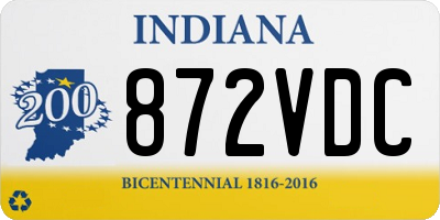 IN license plate 872VDC