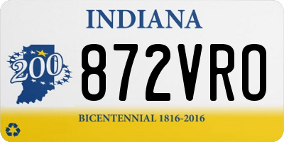 IN license plate 872VRO
