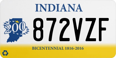 IN license plate 872VZF