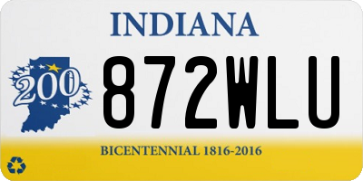 IN license plate 872WLU