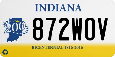 IN license plate 872WOV