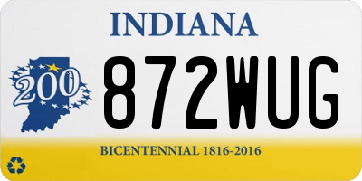 IN license plate 872WUG