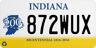 IN license plate 872WUX